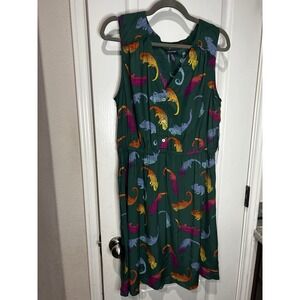 ModCloth Womens Size XL Green Chameleon Lizards NWT retro Kitschy